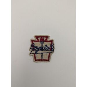 Vintage Boys Club of America Embroidered Patch Keystone Torch Red White Blue